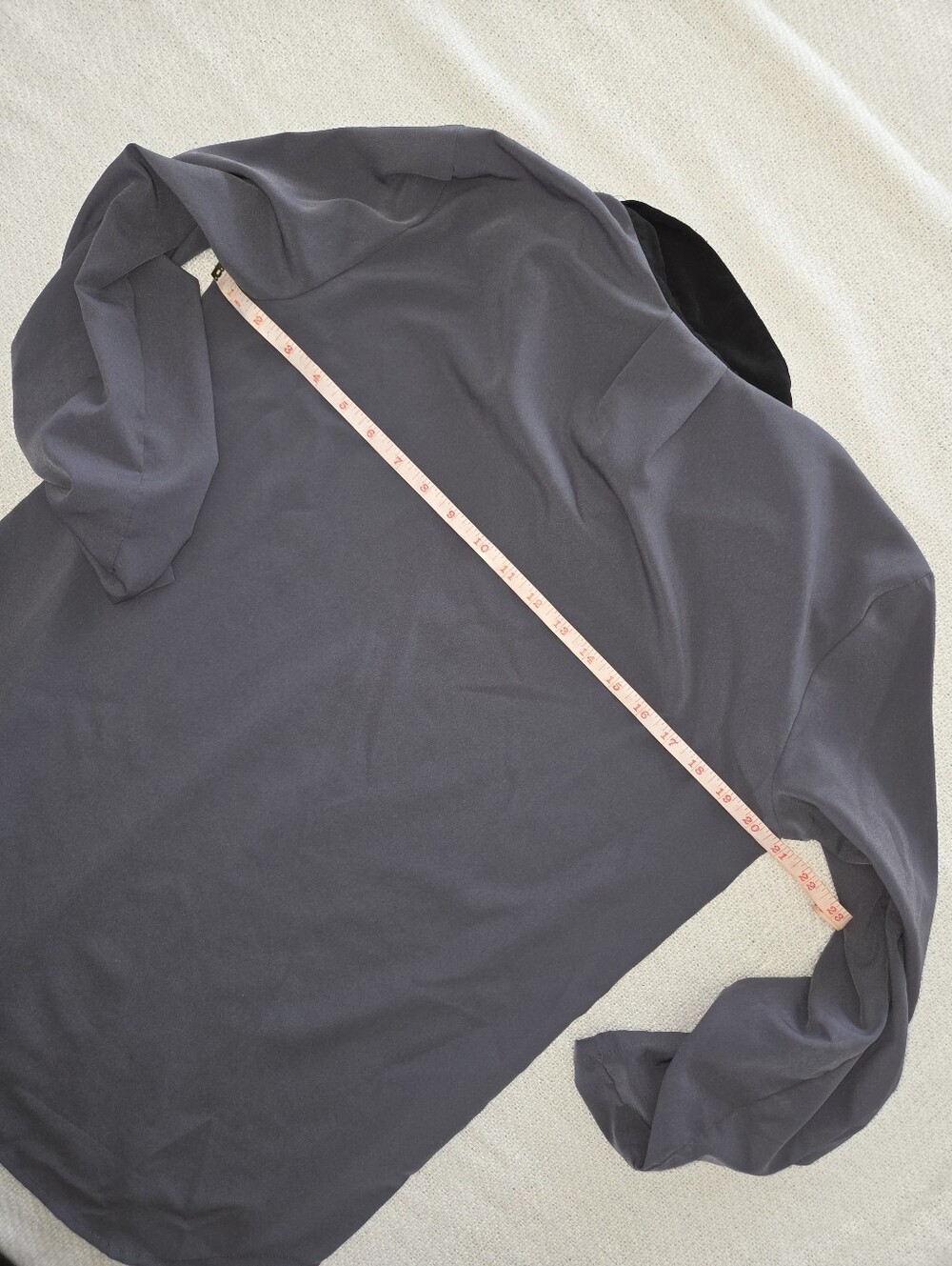 Kenneth Cole Gray Tunic with Black Contrast Collar - Picture 3 of 3